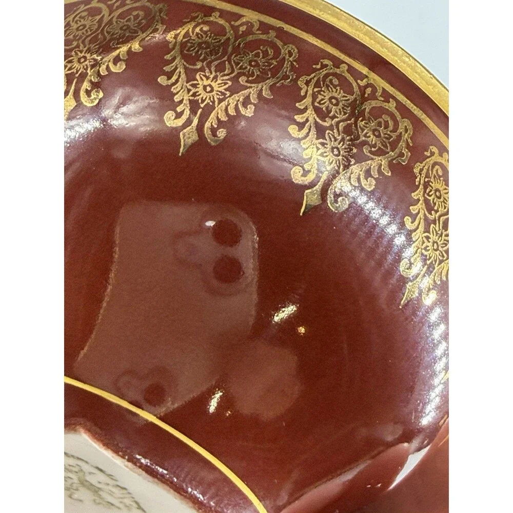 Antique MZ Moritz Zdekauer Tea Cup & Saucer Hand Painted 